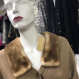 Michael Kors button up shirt with real fur